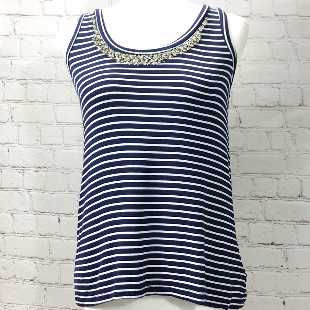 EUC Cynthia Rowley Racer Back Bling Tank Top XS